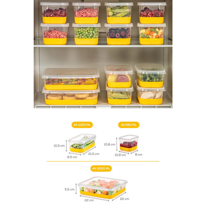 Hermia Set de 12 Organizadores de Frigorífico Amarillo